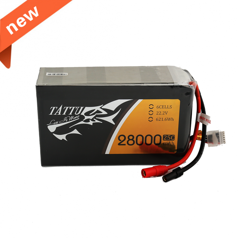 Tattu 28000mAh 22.2V 25C 6S1P Lipo Battery Pack With AS150 +XT150 Plug